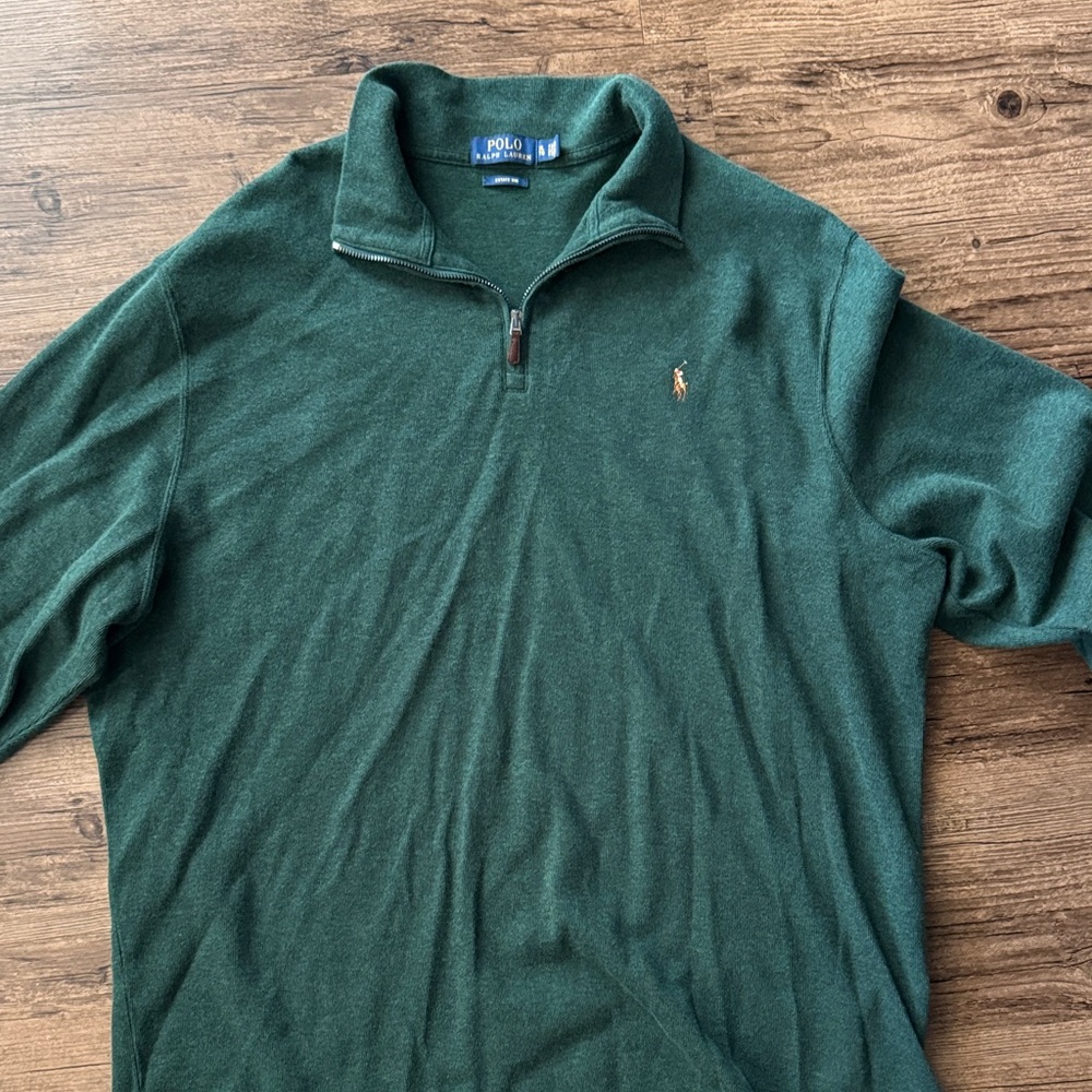 **LIKE NEW** Men’s Polo Quarter Zip Estate Rib Pullover Sweater